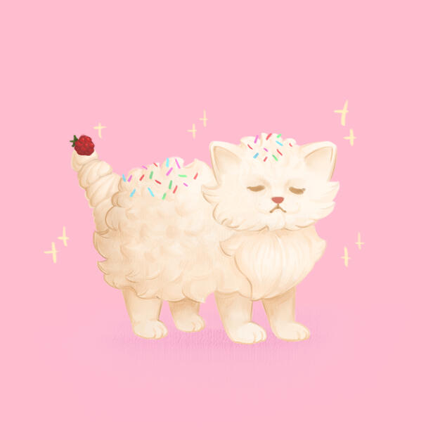 Candy cats: Whipped cream kitten